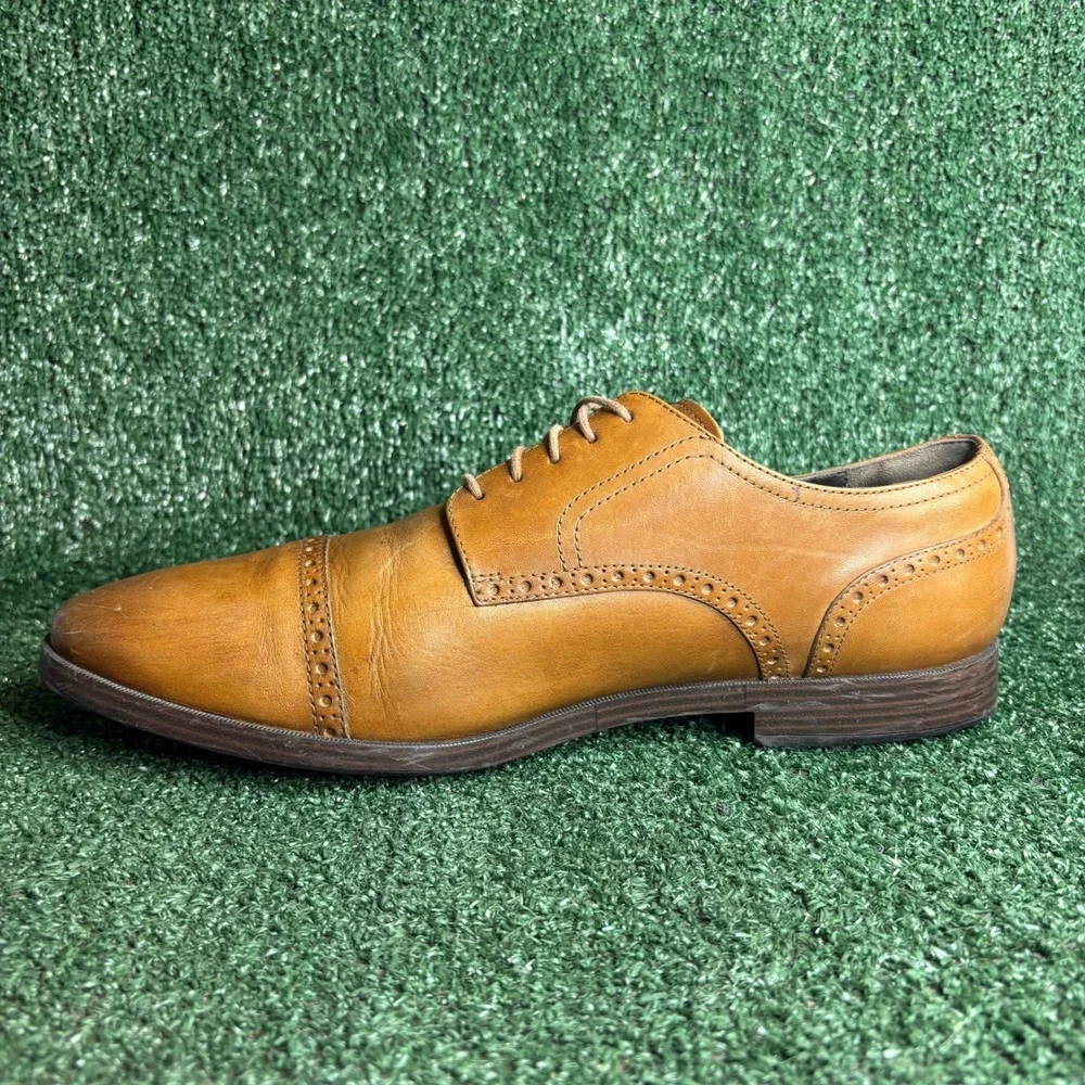 Cole Haan Williams Cap Toe Oxford Leather Brogue Dress Shoes British Tan Men 13M